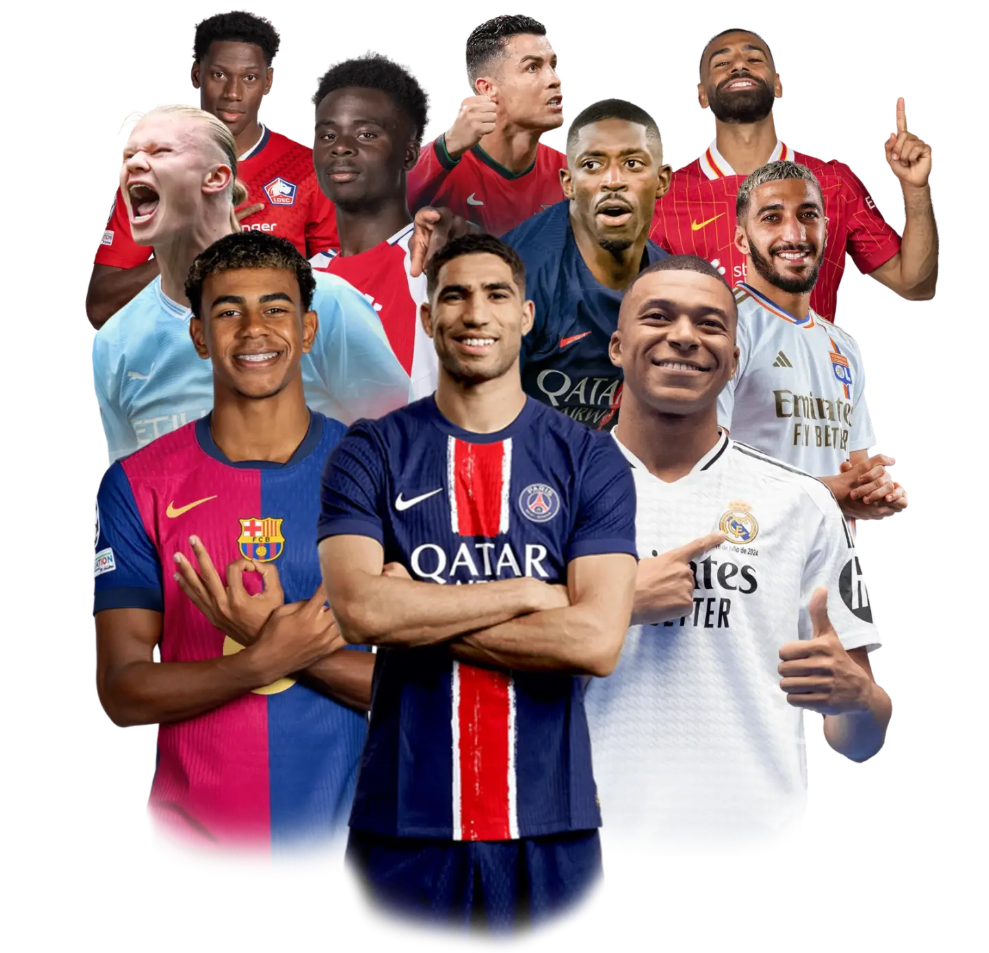 Collage of football stars, a taste of the world sports on Troypoint IPTV